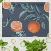 Linge De Cuisine Motif citron et feuille VI (Plié)