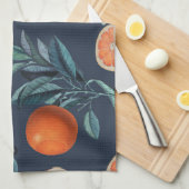 Linge De Cuisine Motif citron et feuille VI (Quart Plié)