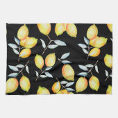 Linge De Cuisine Motif citron noir (Horizontal)