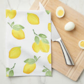 Linge De Cuisine Motif citrons aquarelles (Quart Plié)