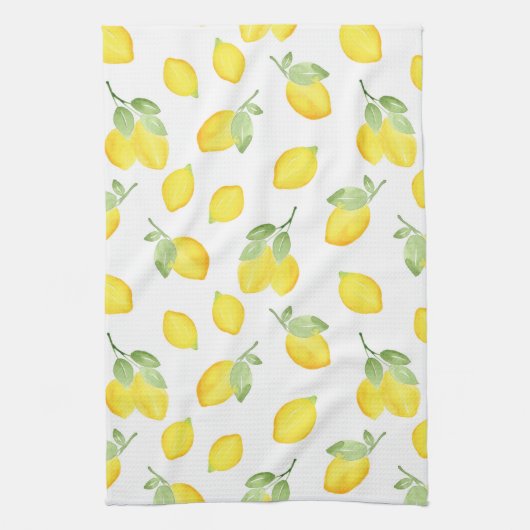 Linge De Cuisine Motif citrons aquarelles (Vertical)