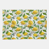 Linge De Cuisine Motif Citrons Frais - Blanc (Horizontal)