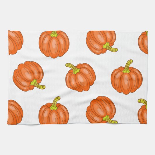Linge De Cuisine motif citrouille (Horizontal)