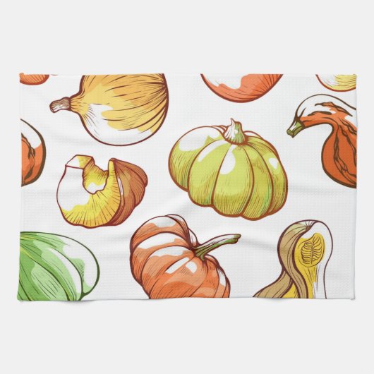 Linge De Cuisine motif citrouille (Horizontal)