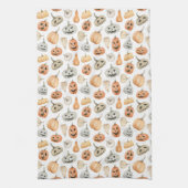 Linge De Cuisine Motif Citrouille d'aquarelle amusant (Vertical)