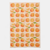 Linge De Cuisine Motif Citrus Orange (Vertical)