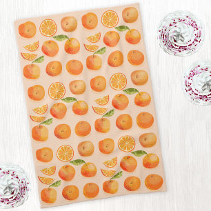 Linge De Cuisine Motif Citrus Orange