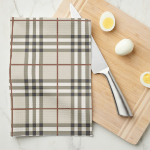 Linge De Cuisine Motif Classique Confortable Carreaux Neutres