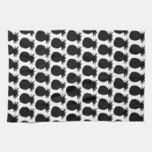Linge De Cuisine Motif classique d'ananas noir et blanc (Horizontal)
