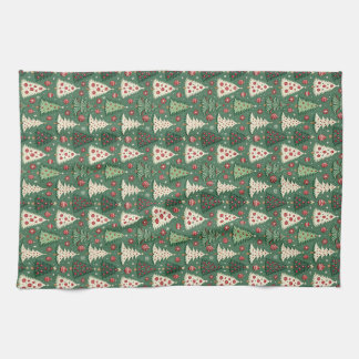 Linge De Cuisine Motif Classique d'Arbre de Noël Vert pour les Fête