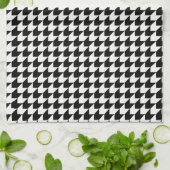 Linge De Cuisine Motif classique noir en houndstooth (Plié)