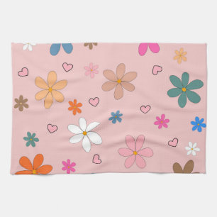 Linge De Cuisine Motif Cœur Fleur Coloré Rose Prépa Y2K