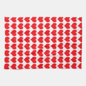 Linge De Cuisine Motif coeurs blancs rouges (Horizontal)