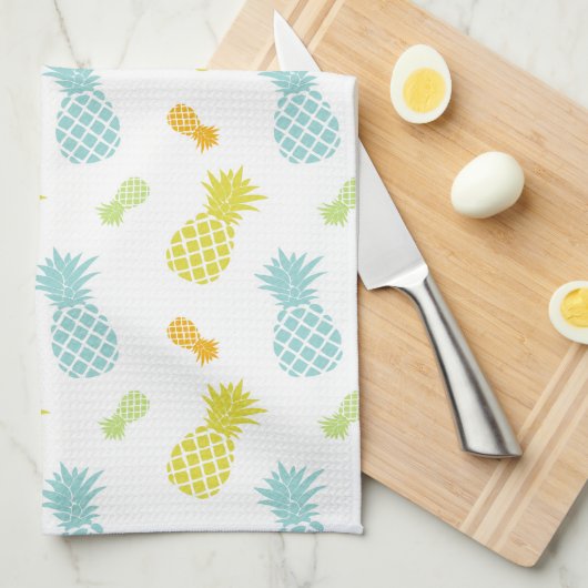 Linge De Cuisine Motif coloré d'ananas (Quart Plié)