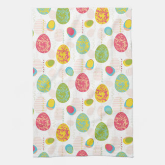 Linge De Cuisine Motif coloré d'oeufs de pâques