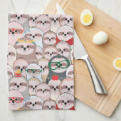 Linge De Cuisine Motif comique de paresse (Quart Plié)