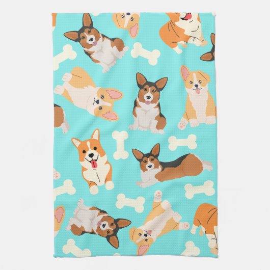 Linge De Cuisine Motif Corgi (Vertical)