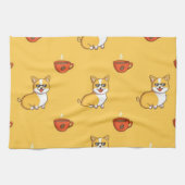 Linge De Cuisine Motif Corgi Et Café (Horizontal)