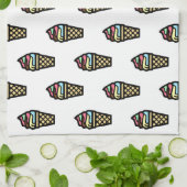 Linge De Cuisine Motif couleur crème glacée (Plié)