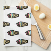 Linge De Cuisine Motif couleur crème glacée (Quart Plié)