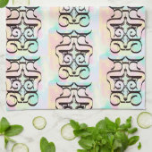 Linge De Cuisine Motif couleur rose Abstrait (Plié)