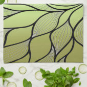 Linge De Cuisine Motif Créatif Vert Olive (Plié)