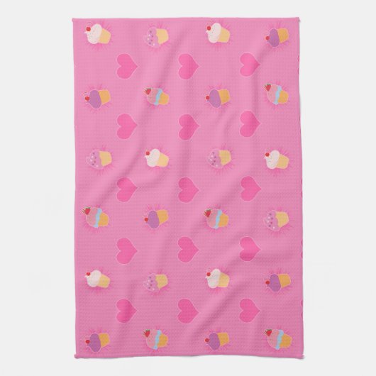 Linge De Cuisine Motif Cupcake rose (Vertical)