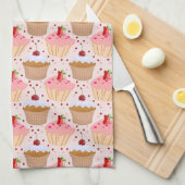 Linge De Cuisine Motif Cupcake rose (Quart Plié)