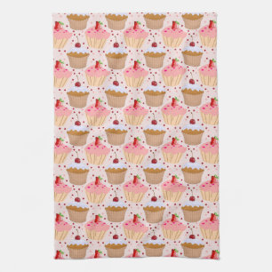 Linge De Cuisine Motif Cupcake rose