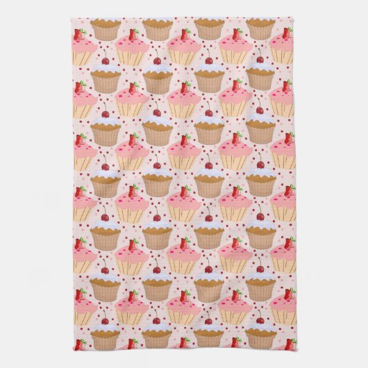 Linge De Cuisine Motif Cupcake rose (Vertical)