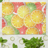 Linge De Cuisine Motif d'agrume - pamplemousse, citron, chaux, (Plié)