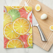 Linge De Cuisine Motif d'agrume - pamplemousse, citron, chaux, (Quart Plié)