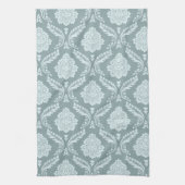 Linge De Cuisine Motif damassé rococo canard œuf bleu+ sarcelle (Vertical)