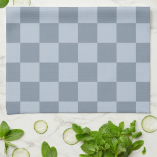 Linge De Cuisine Motif damier bleu poudre minimaliste