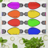 Linge De Cuisine Motif d'ampoules de Noël (Plié)