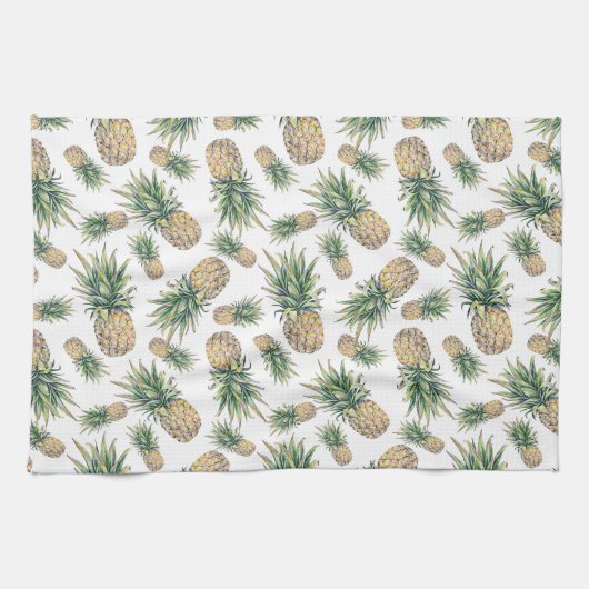 Linge De Cuisine Motif d'ananas d'aquarelle (Horizontal)