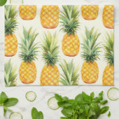 Linge De Cuisine Motif d'ananas d'été tropical (Plié)