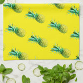 Linge De Cuisine Motif d'ananas jaune pâle (Plié)