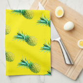 Linge De Cuisine Motif d'ananas jaune pâle (Quart Plié)
