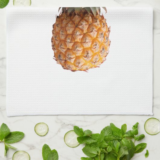 Linge De Cuisine Motif d'ananas jaune pâle vert (Plié)