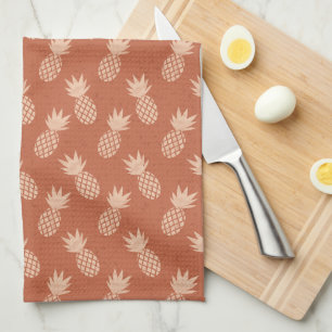 Linge De Cuisine Motif d'ananas tropique Terracotta & Peach
