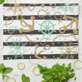 Linge De Cuisine Motif d'ancre flottante (Plié)