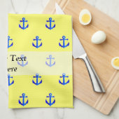 Linge De Cuisine Motif d'ancre jaune (Quart Plié)