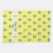 Linge De Cuisine Motif d'ancre jaune (Horizontal)