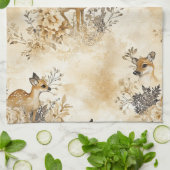 Linge De Cuisine Motif d'animal de faon de forêt (Plié)