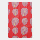 Linge De Cuisine motif d'anthurium rose (Vertical)