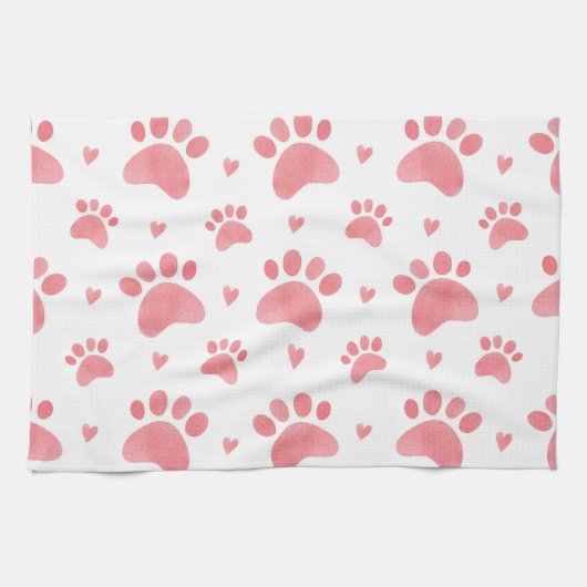 Linge De Cuisine Motif d'aquarelle Cat Paws (Horizontal)