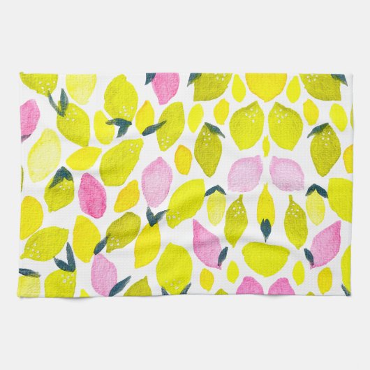 Linge De Cuisine Motif d'aquarelle citron (Horizontal)