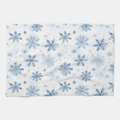 Linge De Cuisine Motif d'aquarelle de flocon d'hiver (Horizontal)
