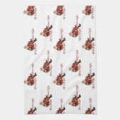 Linge De Cuisine Motif d'aquarelle de Noël du Père Noël (Vertical)